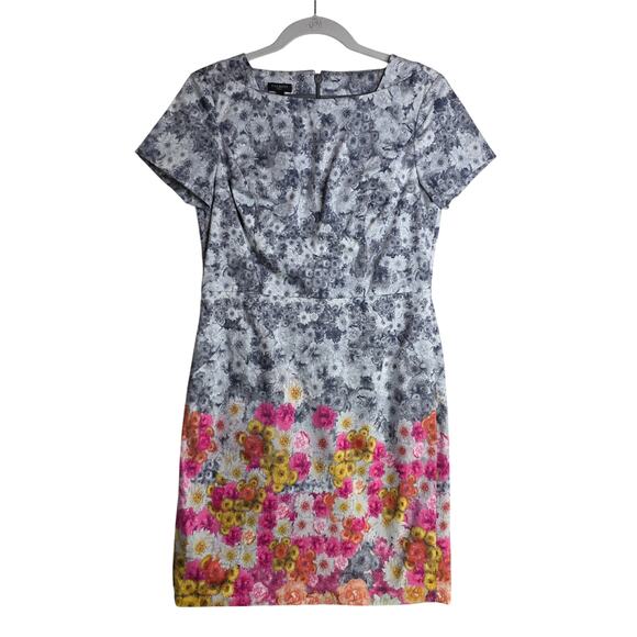 Talbots Dresses & Skirts - Talbots 6P Floral Cotton Square neckline Classy Dopamine happy dress Bodycon Zip